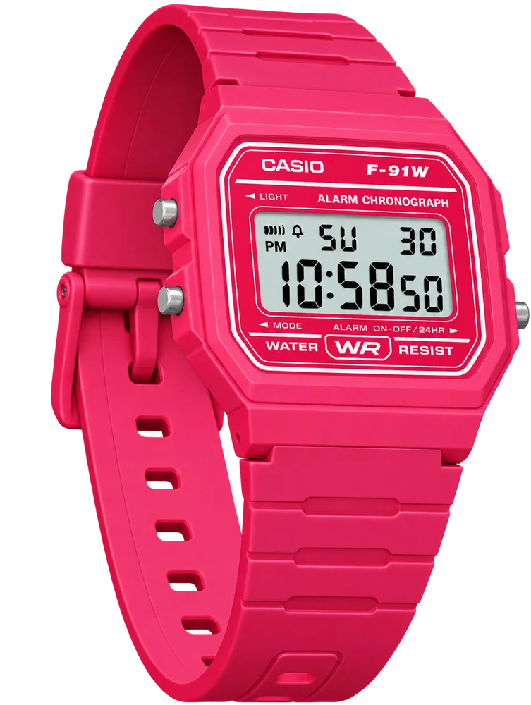 Casio F-91WC-4 Hot Pink, product photo