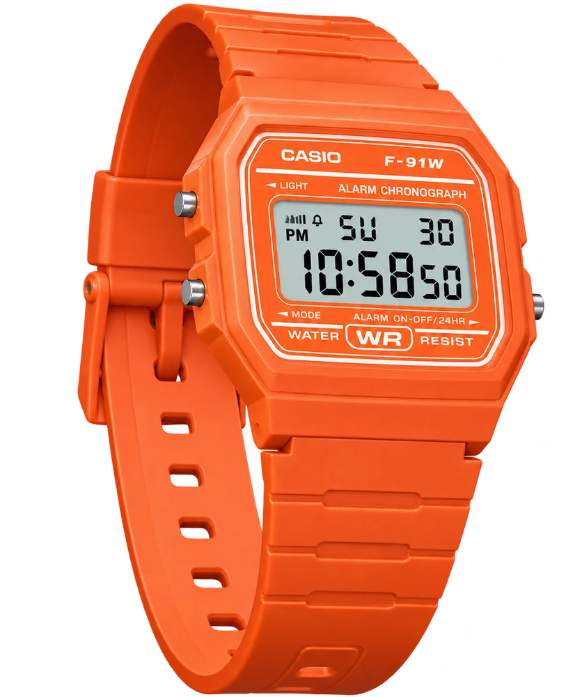 Casio F-91WC-4A2 Tangerine, product photo