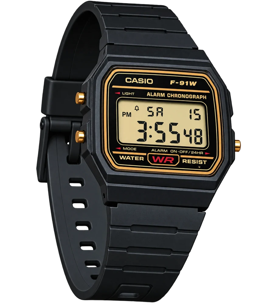 Casio F-91WG-9 Black & Gold, product photo